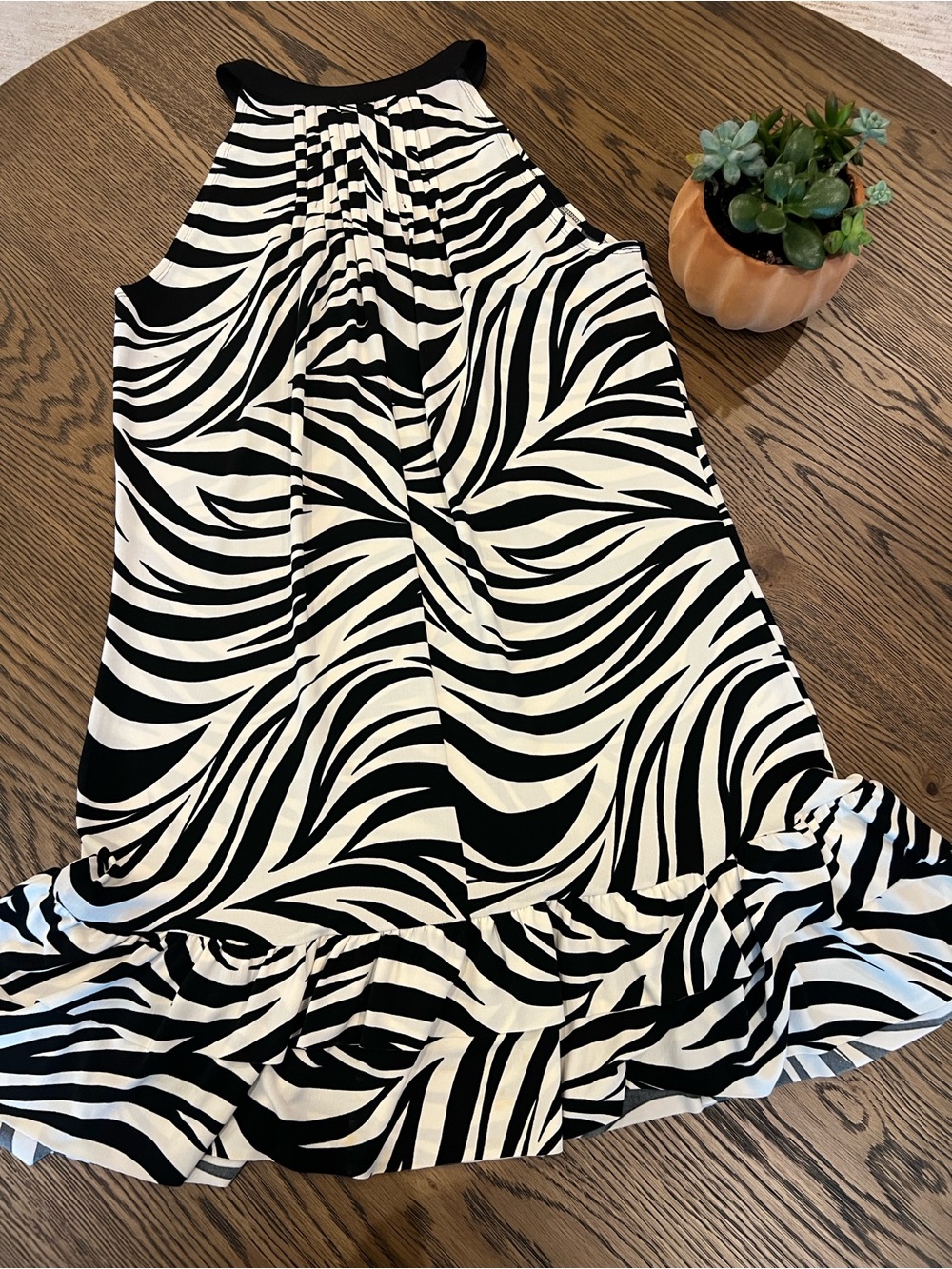 Enfocus Studio Black and White Zebra-Pattern Dress